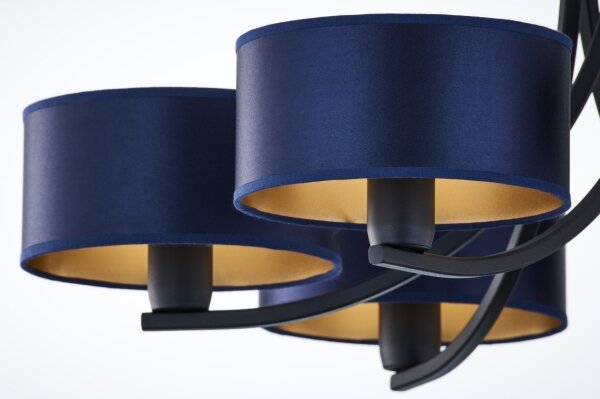 Jupiter 2102 - Lampadario a catena ARTHUR 6xE27/15W/230V blu/nero