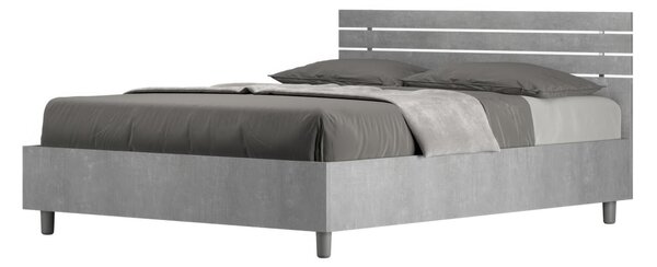 Letto Matrimoniale alla Francese con Contenitore, Modello ANKEL Dimensioni 140x200 cm Stile Minimal TESTA DRITTA Colore Cemento