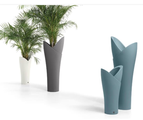 Vaso a colonna per piante Fiorite a cascata ASSIA Dimensioni 56x40x h 119 cm - Peso 6 Kg, Stile vivace e moderno colore Corten