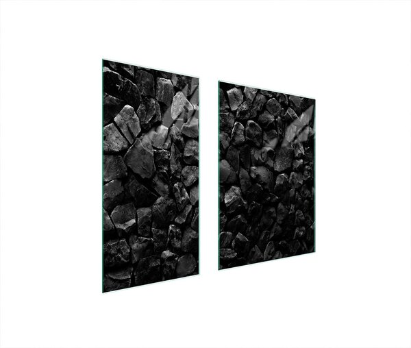 Piastre copri fornelli 2 pezzi 75x52 Vetroceramica copri piano cottura vetro tagliere pietre nero