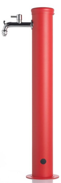 Fontana da Giardino con Rubinetto Dimensioni 16x30x85 cm - peso 7,5kg con tubo rubinetto, Garantita contro la ruggine Colore Rosso