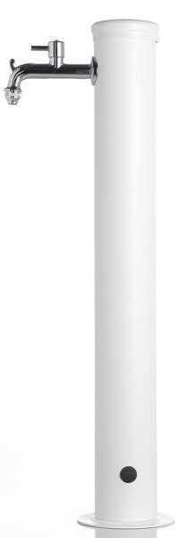 Fontana da Giardino con Rubinetto Dimensioni 16x30x85 cm - peso 7,5kg con tubo rubinetto, Garantita contro la ruggine Colore Bianco