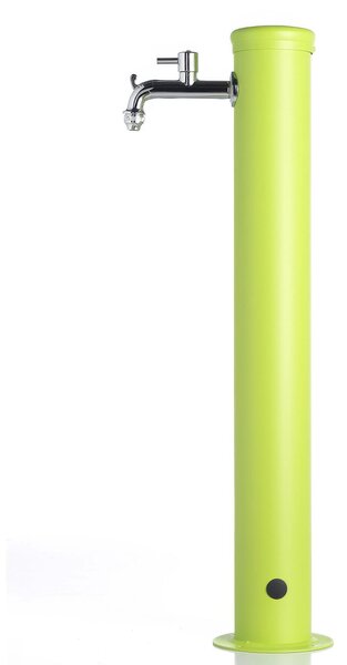 Fontana da Giardino con Rubinetto Dimensioni 16x30x85 cm - peso 7,5kg con tubo rubinetto, Garantita contro la ruggine Colore Verde Fluo