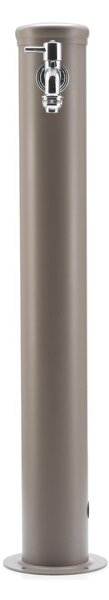 Fontana da Giardino con Rubinetto Dimensioni 16x30x85 cm - peso 7,5kg con tubo rubinetto, Garantita contro la ruggine Colore Tortora