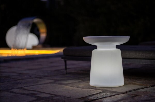 Tavolo, Sgabello Multiuso In Polietilene Modello JOY Dimensioni 38x38x h 40 cm Per arredare al meglio uno spazio in giardino o a bordo piscina uso interno esterno colore Grafite