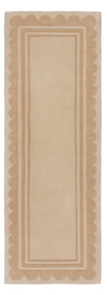 Tappeto in lana di colore naturale 80x230 cm Scallop - Flair Rugs