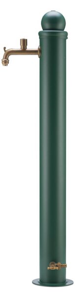 Fontana da Giardino con Due Rubinetti Stile Romantico Dimensioni 30x16x h107 cm - peso 5,8kg con tubo rubinetto, Garantita contro la ruggine Colore verde