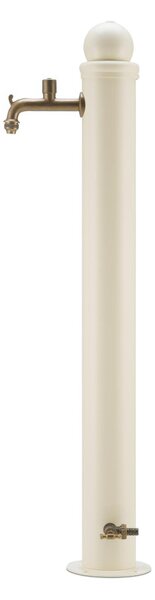 Fontana da Giardino con Due Rubinetti Stile Romantico Dimensioni 30x16x h107 cm - peso 5,8kg con tubo rubinetto, Garantita contro la ruggine Colore Avorio