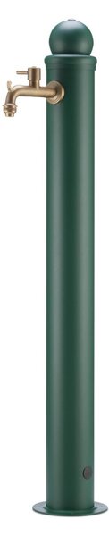 Fontana da Giardino con Rubinetto Stile Romantico Dimensioni 16x30xh107 cm - peso 5,5kg con tubo rubinetto, Garantita contro la ruggine Colore verde