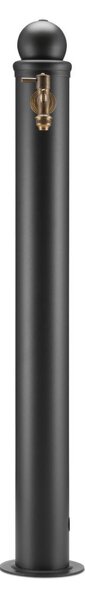 Fontana da Giardino con Rubinetto Stile Romantico Dimensioni 16x30xh107 cm - peso 5,5kg con tubo rubinetto, Garantita contro la ruggine Colore Antracite