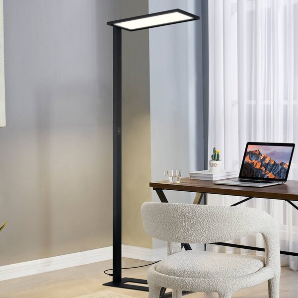 Prios Lampada da terra per ufficio Taronis, nera, 195 cm, dimmerabile Taronis PRIOS,, Nero, Studio / Ufficio, Alluminio, Moderno