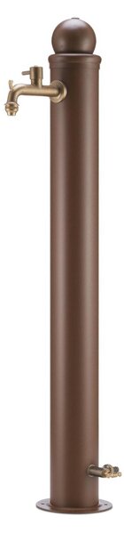 Fontana da Giardino con Due Rubinetti Stile Romantico Dimensioni 30x16x h107 cm - peso 5,8kg con tubo rubinetto, Garantita contro la ruggine Colore Ruggine