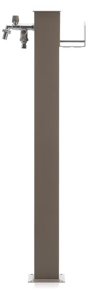 Fontana da Giardino In Alluminio Base rettangolare Doppio Rubinetto Dimensioni 15x11x h 89 cm - peso 4,4 kg con tubo rubinetto, Colore Torora