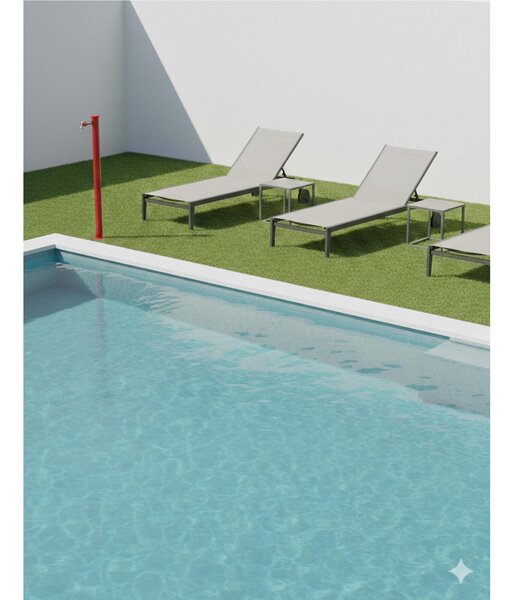 Fontana da Giardino con Rubinetto e vasca Rotonda Dimensioni 11x15x h 86 cm - peso 4,5kg con tubo rubinetto, Colore Verde