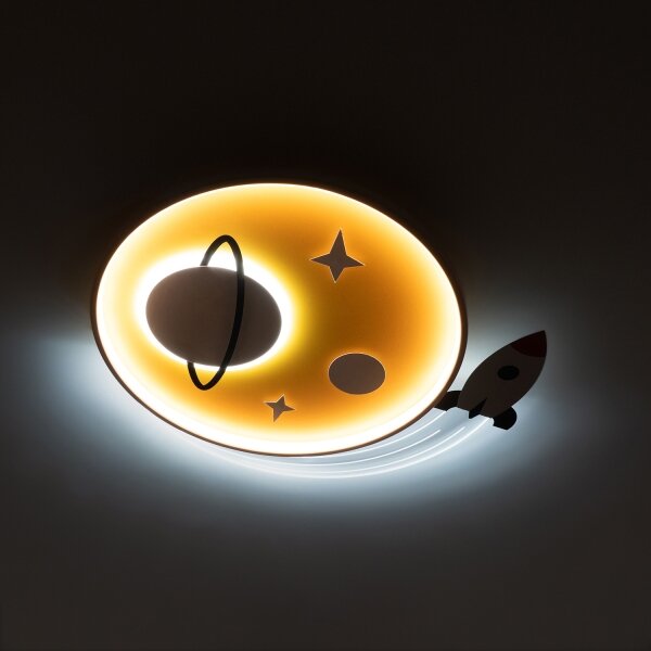 Brilagi -LED Plafoniera per bambini STARSHIP LED/64W/230V 3000/4500/6000K gialla