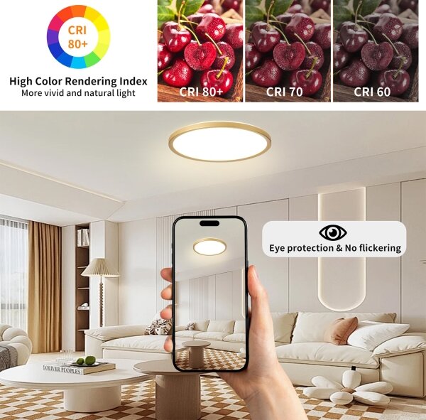 Brilagi - Lampada da bagno ULTRA SLIM LED/24W/230V diam. 42 cm dorata IP54
