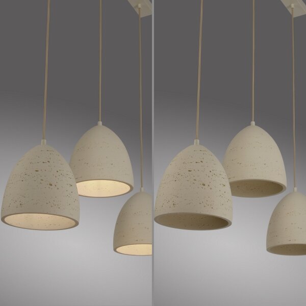 Schöner Wohnen 12541-42 - Lampada a sospensione su cavo TRAVENTA 3xE27/40W/230V in cemento