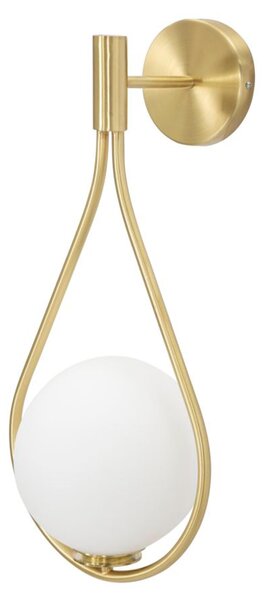 Lampada, Applique Da Muro in metallo dorato opaco GLAMY DROP Dimensioni 24x20x52 cm Linea forma di goccia colore oro