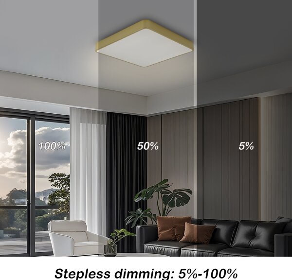Brilagi-LED Plafoniera dimmerabile POOL LED/36W/230V 3000-6000K 40x40 cm dorata + telecomando incluso