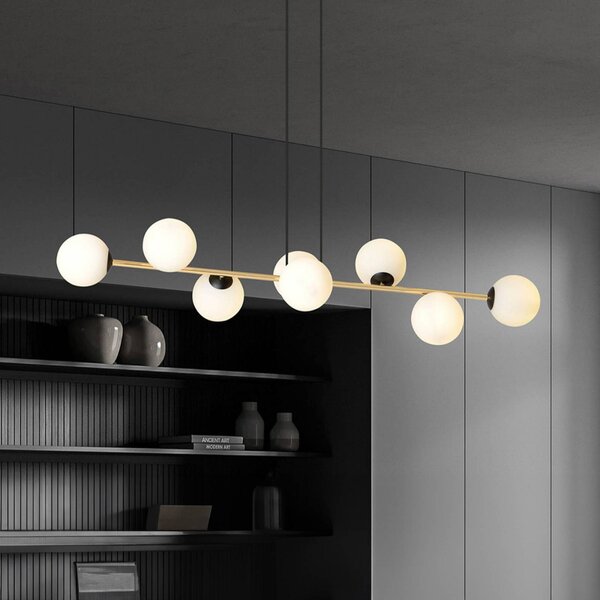 Lampada a sospensione in vetro Glassy Euluna, dimmerabile, Nero, Soggiorno / Sala da pranzo, Vetro, Moderno, Lampada a sospensione