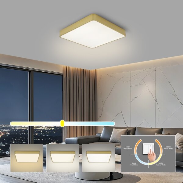 Brilagi - Plafoniera LED da soffitto POOL LED/48W/230V 3000/4000/6000K 50x50 cm dorata
