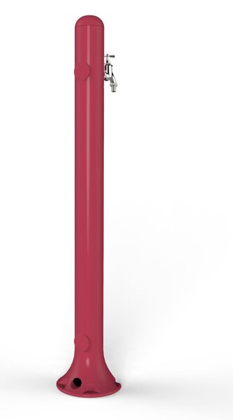 Fontana da Giardino In Resina con Rubinetto e Porta tubo a H20, Dimensioni 12,5x18xh 90 cm - peso 2 kg con rubinetto, Garantita Colore Rosso