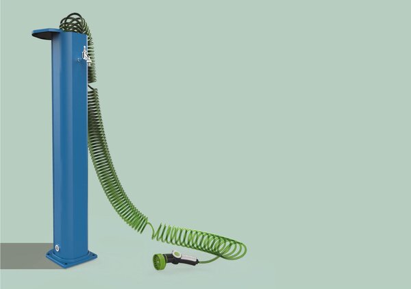 Fontana da Giardino In Alluminio GARDEN SURPRISE GS145 con Rubinetto Porta gomma , Tubo Flessibile , Tappo apribile Dimensioni 20x18xh 115 cm - peso 10 kg, Garantita Colore Antracite