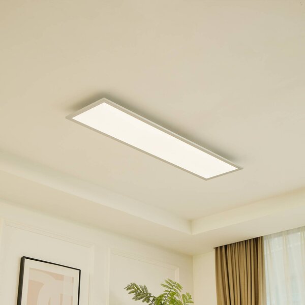 Pannello LED Arcchio Lyndra, 120 cm, argento, alluminio, dimmerabile, CCT