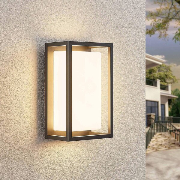 Applique da esterni a LED Ilirian Lucande, Nero, Alluminio, Moderno, Applique LED da esterni