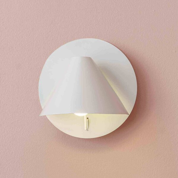 FARO BARCELONA Applique da parete Noon, Bianco / Opale, Soggiorno / Sala da pranzo, Metallo, Moderno, Applique
