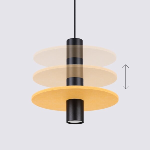 Sollux SL.1883 - Lampada a sospensione su cavo PELTA 1xGU10/10W/230V nero/giallo