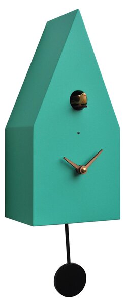 Orologio con cuc� da parete con pendolo Cassa in MDF BERGEN Dimensioni 14x11x h29 cm colore Verde Chiaro RAL 6027