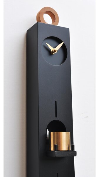 Orologio da muro con 3 campanelle in bronzo Tower Dimensioni 10x11x h 72cm cassa in MDF laccata colore nero