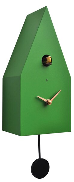 Orologio con cuc� da parete con pendolo Cassa in MDF BERGEN Dimensioni 14x11x h29 cm colore Verde Maggio RAL 6017
