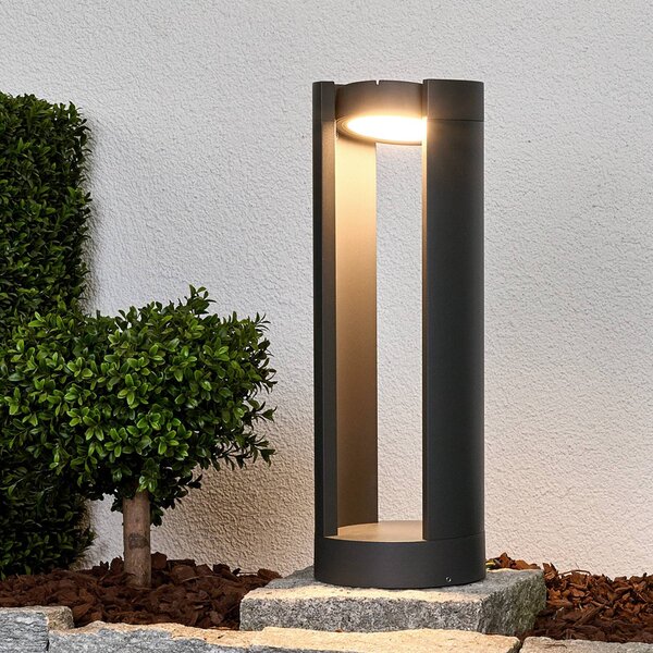 Lucande Lampioncino LED Dylen, grigio, metallo, 50 cm, IP65 DYLEN, Nero, Alluminio, Moderno, Lampada LED da esterni
