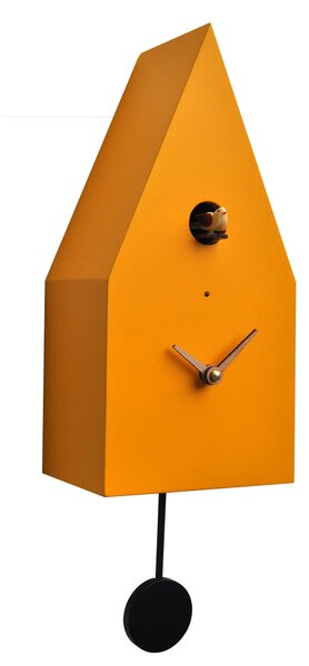 Orologio con cuc� da parete con pendolo Cassa in MDF BERGEN Dimensioni 14x11x h29 cm colore Arancio RAL 1028