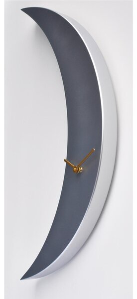 Orologio con cuc� da Parete MDF laccato MOON� dettagli in acero Dimensioni 76x8 x h 30 cm Colore metallizzato