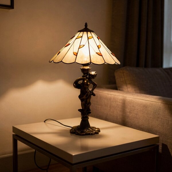 Brilagi - Lampada da tavolo Tiffany in vetro colorato FOLIA 1xE27/60W/230V