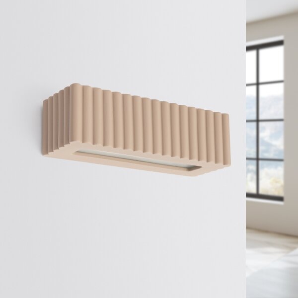 Sollux SL.1887 - Applique RIGATA 1xE27/15W/230V ceramica/taupe