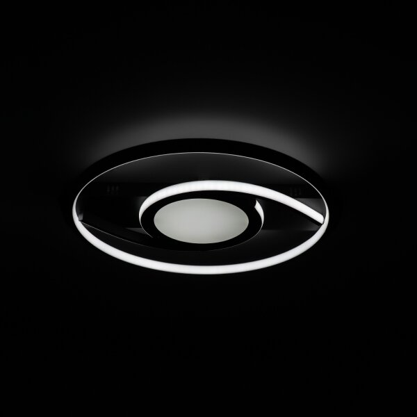 Brilagi - Plafoniera LED dimmerabile TWIRL LED/38W/230V nera + telecomando