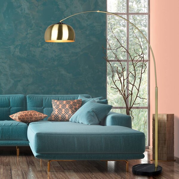 Trio Lighting Lampada ad arco Argentina, Ottone / Oro, Soggiorno / Sala da pranzo, Metallo, Lampada da terra