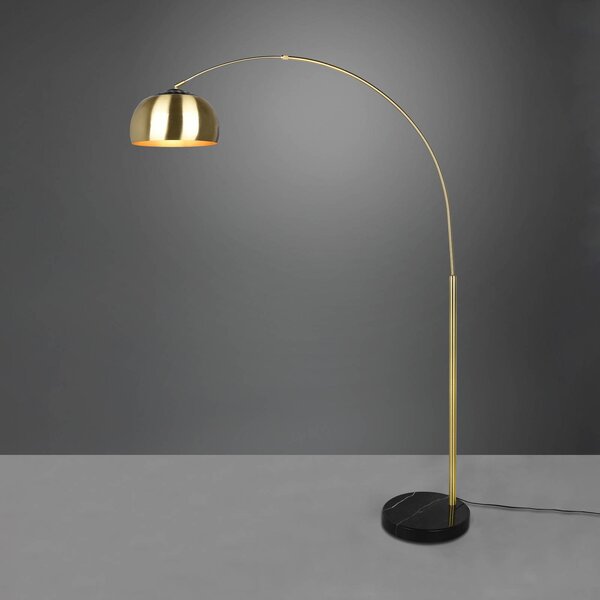 Trio Lighting Lampada ad arco Argentina, Ottone / Oro, Soggiorno / Sala da pranzo, Metallo, Lampada da terra