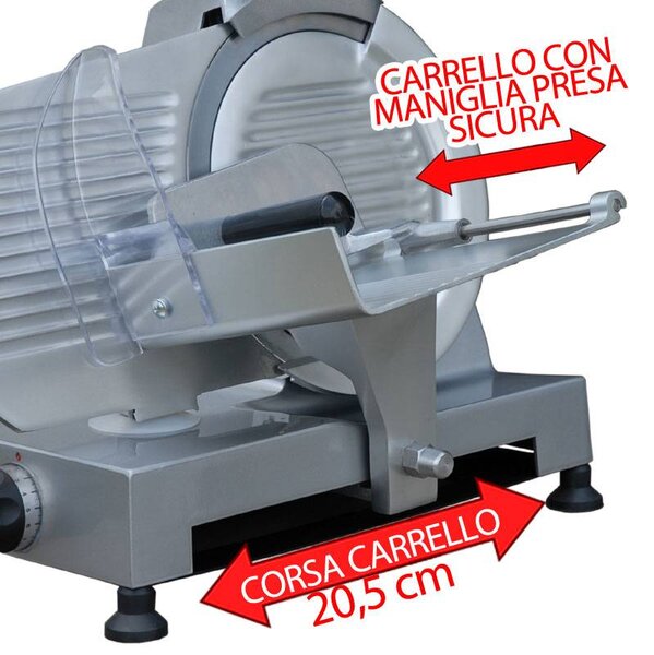 Affettatrice a Gravita Professionale per famiglia Lama da 250 AFP 150 watt con affilatoio fisso