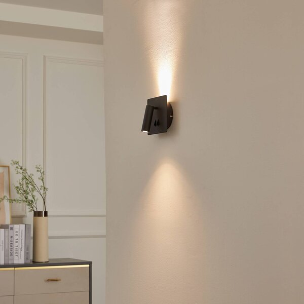 Applique da parete a LED Magya Lucande, Nero, Soggiorno / Sala da pranzo, Alluminio, Moderno, Applique a LED