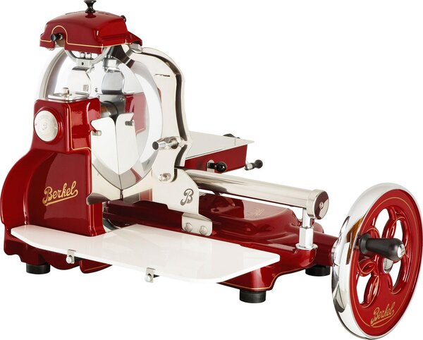 Affettatrice Elettrica manuale a volano BERKEL B3 lama da 300 mm 85x67xh70cm- peso 46 kg Affilatoio incluso colore ROSSO
