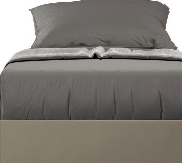 Letto Singolo Imbottito similpelle Modello AZELIA Senza Testiera Dimensioni 80x190 cm Posizionabile in Poco Spazio Essenziale Colore Cappuccino