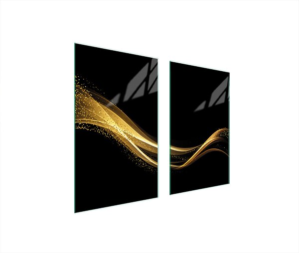 Piastre copri fornelli 2 pezzi 75x52 Copri piano cottura in Vetroceramica tagliere in vetro Golden Black