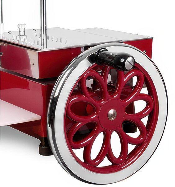 Affettatrice manuale 350Lusso Volano Fiorato Dimensioni 89x70xh 75 cm- peso 63 kg - Lama 350 mm taglio 0-3,0 mm in alluminio acciaio e verniciatura a fuoco rossa