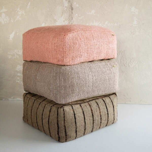 Oh My Salmon - Pouf Rosa In Cotone