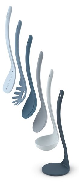 Set di 5 utensili da cucina blu con supporto Nest Utensils Plus Nest Sky - Joseph Joseph